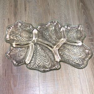 Vintage heavy cut glass serving platter